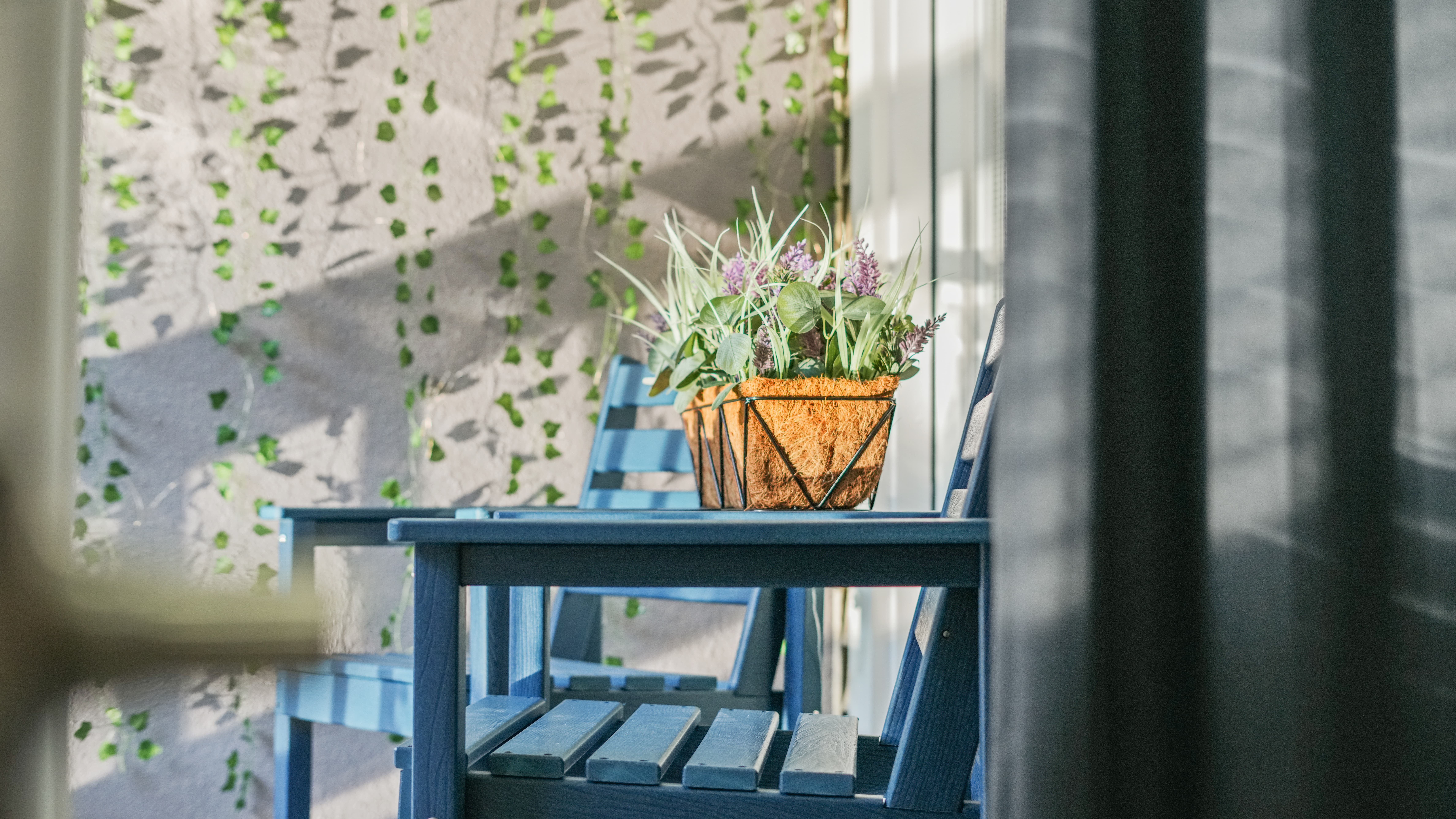 Detail shot of living room media wall with styled decor